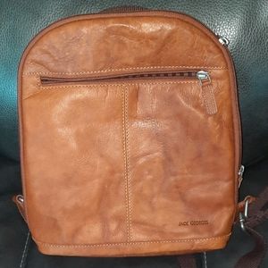 Brown leather Jack Georges backpack
